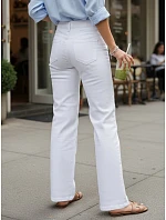 Jeansy damskie wide leg z wysokim stanem białe model 22109995 - FashionStreet