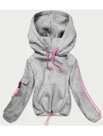 Krátka šedá dámska bavlnená tepláková mikina (26031) Krátka šedá dámska bavlnená tepláková mikina (26031)