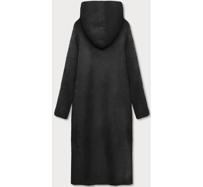 Dlhý čierny prehoz cez oblečenie s kapucňou (B6010-1)