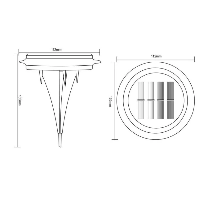 SOLÁRNE DISKOVÉ LAMPY PRE MONTÁŽ NA ZEM ALEBO NA STENU 2KS