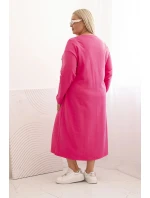 Dámske plus size šaty s bavlnenou výšivkou ružové
