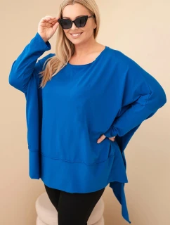 Dámská tunika Plus Size z bavlny s asymetrickým spodním lemem model 21808713 - K-Fashion