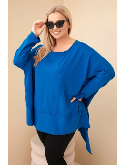 Dámská tunika Plus Size z bavlny s asymetrickým spodním lemem model 21808713 - K-Fashion