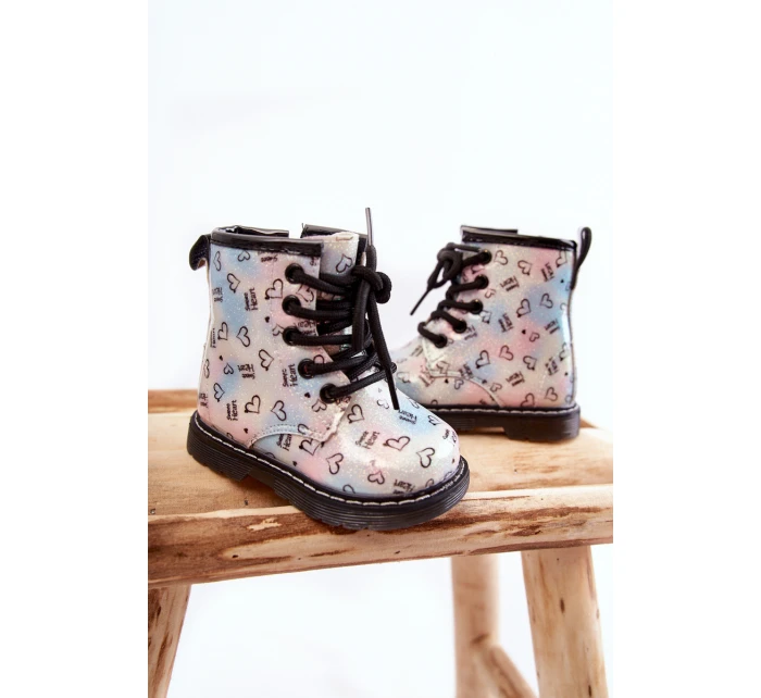 Dziecięce Botki Brokatowe We Wzory Wielokolorowe Reggie Dziecięce Botki Brokatowe We Wzory Wielokolorowe Reggie