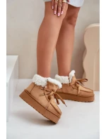Śniegowce Damskie Na Platformie Z Futerkiem Typu Branek Camel Ciabellae Śniegowce Damskie Na Platformie Z Futerkiem Typu Branek Camel Ciabellae
