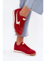 Buty Sportowe Sneakersy Damskie Czerwone Zerina