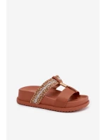 Dámské platformové sandály s pásky a zlatým detailem Camel Tahlia Dámské platformové sandály s pásky a zlatým detailem Camel Tahlia