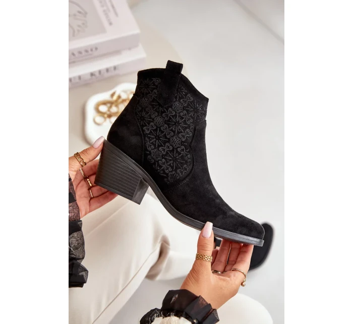 Acorn členkové topánky Kovbojské topánky na zips Eco Suede Black S.Barski