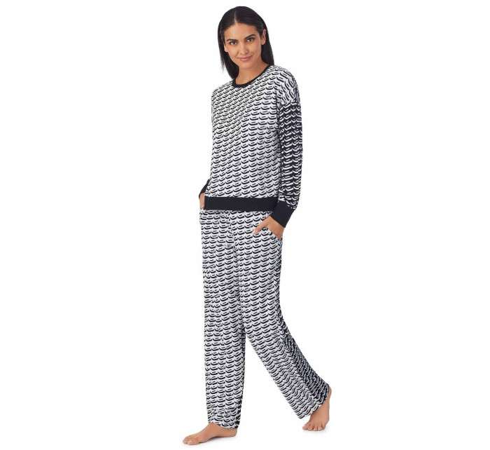 Dámske pyžamo YI2822685F čierno biely vzor - DKNY