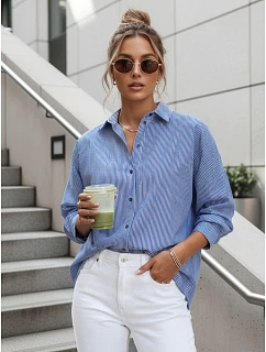 Dámske nadrozmerné tričko BLISS modré FashionStreet DY0351