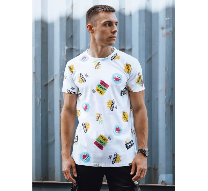Pánské tričko s potiskem bílé Dstreet model 21978282 - FashionStreet Pánské tričko s potiskem bílé Dstreet model 21978282 - FashionStreet