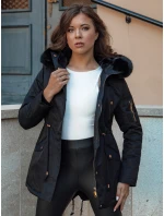 Dámska zimná bunda s kožušinou ERISS black FashionStreet TY4551