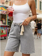 Dámske šedé džínsové šortky FashionStreet SY0510