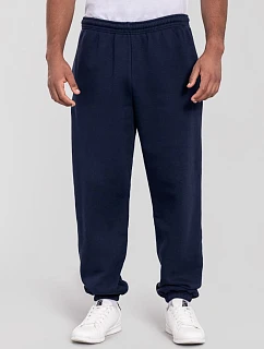 Fruit of the Loom Iconic Premium Joggingové nohavice s elastickými manžetami z hrubej bavlny 16.4056 tmavomodrá