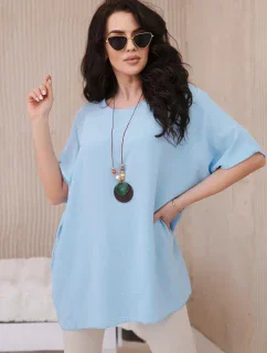 Nadrozmerná blúzka s príveskom modrá