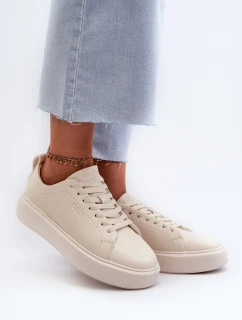 Lekkie Sneakersy Damskie Big Star NN274321 Memory Foam System Beżowe