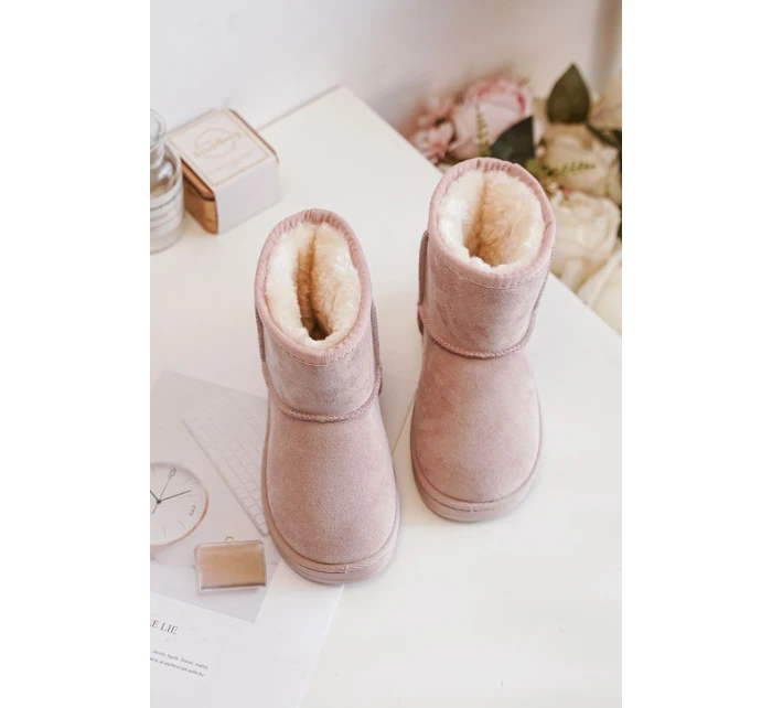 Dziecięce Ocieplane Botki Śniegowce Różowe Gooby