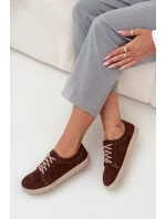 model 21712724 typu barefoot z přírodního semiše 314 čokoládové - Zazoo
