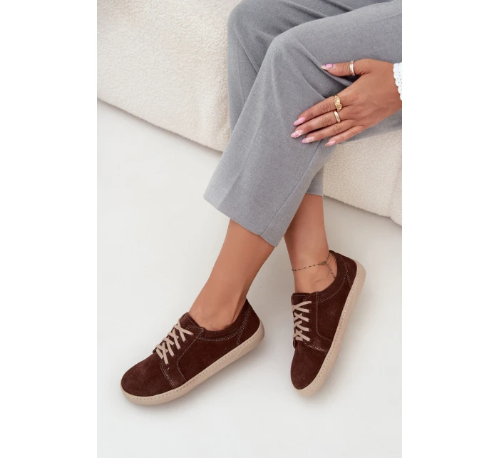 model 21712724 typu barefoot z přírodního semiše 314 čokoládové - Zazoo