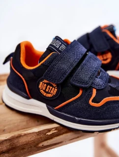 Dětská sportovní obuv na suchý zip Memory Foam System Big Star KK374183 Námořnická modrá