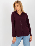 Tmavo fialová dámska klasická košeľa s golierom