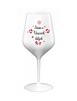 DREAM OF WHITE CHRISTMAS - biely nerozbitný pohár na víno 470 ml