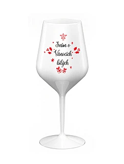 DREAM OF WHITE CHRISTMAS - biely nerozbitný pohár na víno 470 ml