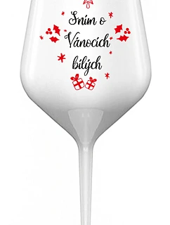 DREAM OF WHITE CHRISTMAS - biely nerozbitný pohár na víno 470 ml