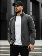 Pánska tmavosivá mikina na zips FashionStreet BX4772