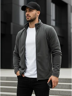 Pánska tmavosivá mikina na zips FashionStreet BX4772