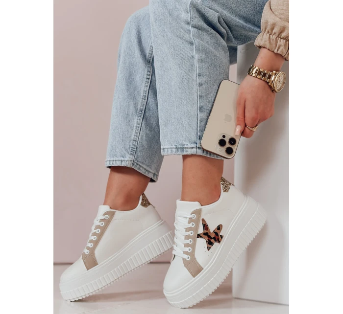 Dámské tenisky na platformě beige Dstreet model 21987653 - FashionStreet