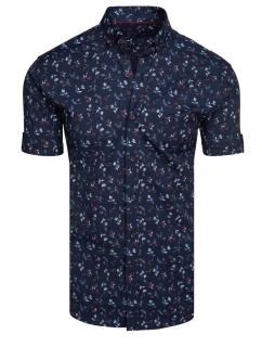 Pánská tmavě modrá košile s krátkým rukávem model 21989511 - Dstreet