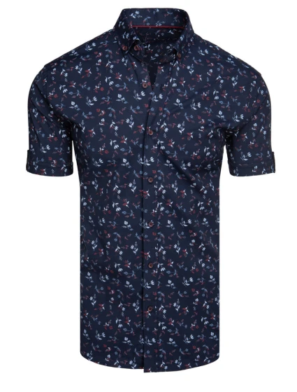 Pánská tmavě modrá košile s krátkým rukávem Dstreet model 21989511 - FashionStreet