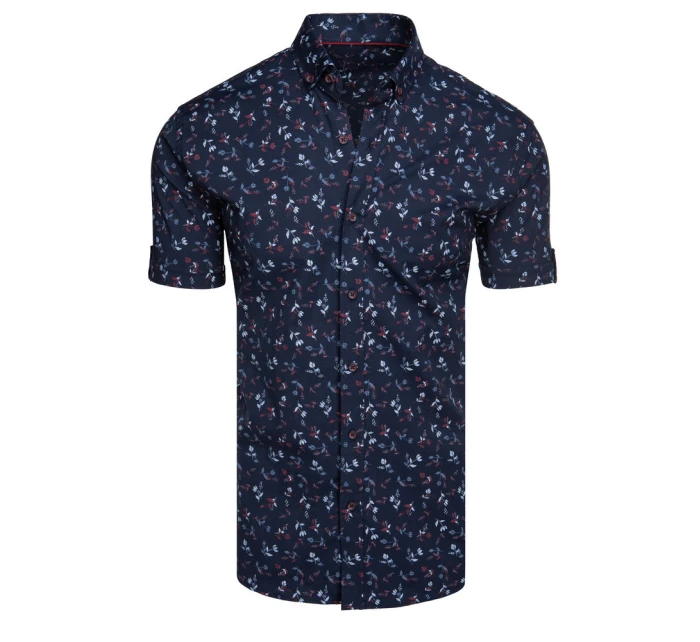 Pánská tmavě modrá košile s krátkým rukávem Dstreet model 21989511 - FashionStreet