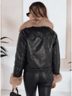 Dámská kožená bunda s kožešinou černá Dstreet model 21991887 - FashionStreet