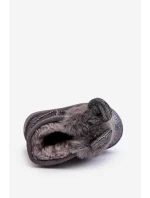 Dziecięce Śniegowce Ocieplane Futerkiem Z Uszkami Szare Betty Dziecięce Śniegowce Ocieplane Futerkiem Z Uszkami Szare Betty