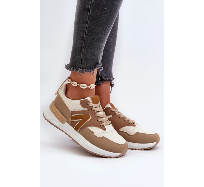 Sneakersy Damskie Z Eko Skóry Brązowe Vinelli Sneakersy Damskie Z Eko Skóry Brązowe Vinelli