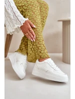 Dámské Tenisky Na Platformě S Dekorativním Šněrováním Bílé model 21667752 - Boto