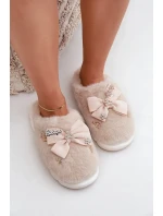 Pantofle S Mašlí A Ozdobami Béžové model 21680837 - Boto