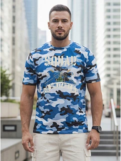 Koszulka męska z nadrukiem niebieska model 22217686 - FashionStreet