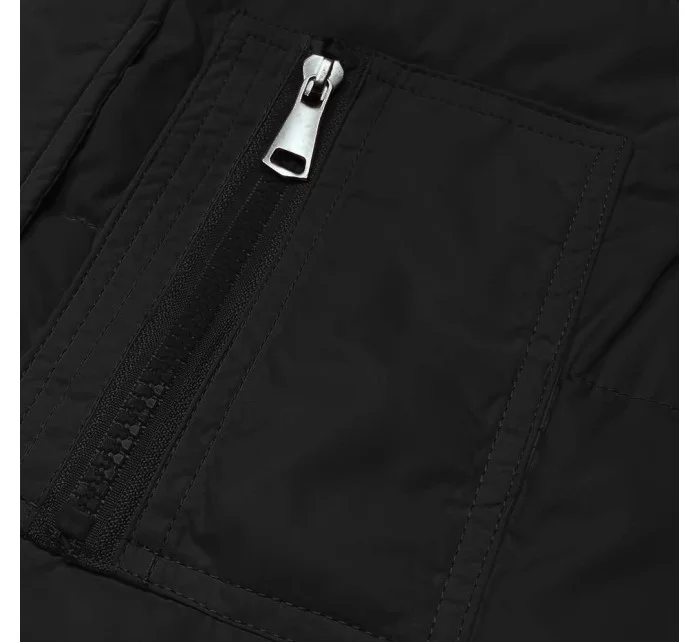 Obojstranná čierna dámska vesta (2383-1)