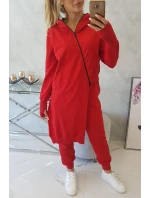 Súprava mikín s dlhšími stranami červená