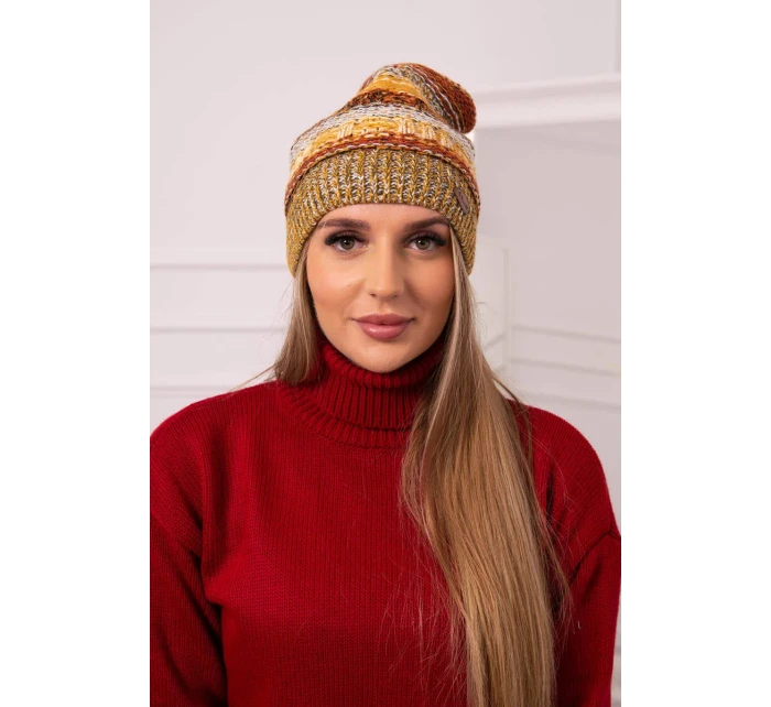 Čiapka s fleecom Patrycja K254 horčica + khaki