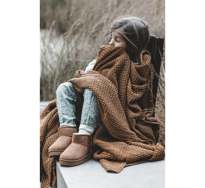 Śniegowce Botki Ocieplane Dziecięce Camel Leonora