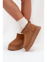Dámské Sněhule Na Platformě Zateplené Kožíškem Camel model 21705239 - Boto
