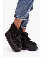 Dámské sněhule s beránkovým kožíškem typu vázané Černé Belira Dámské sněhule s beránkovým kožíškem typu vázané Černé Belira