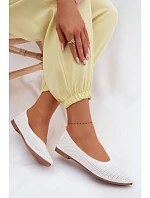 Síťované Materiálové Baleríny Dámské Bílé Sarina Síťované Materiálové Baleríny Dámské Bílé Sarina