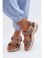 Kožené dámské sandály ve sportovním stylu model 22133367 - VINCEZA