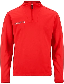 Craft Teamwear Evolve 2.0 Half Zip Jr Detská tréningová bunda s 1/4 zipsom 82.4764 jasne červená