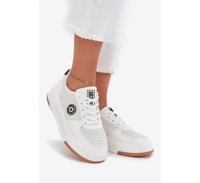 Sneakersy Damskie Na Platformie Big Star RR274572 HI-POLY SYSTEM Białe Sneakersy Damskie Na Platformie Big Star RR274572 HI-POLY SYSTEM Białe